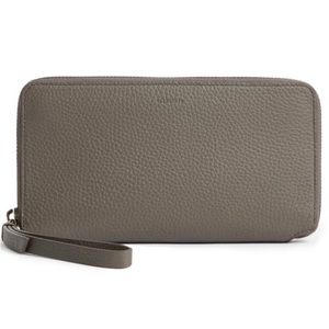 All Saints Gray Leather Wallet